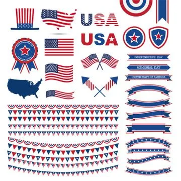 USA flag pattern element Stock Illustration