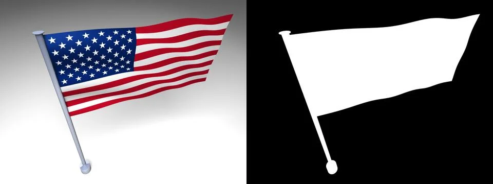 USA flag on a pole Illustrazione stock