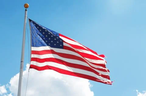 USA Flag Pole Stock Photos