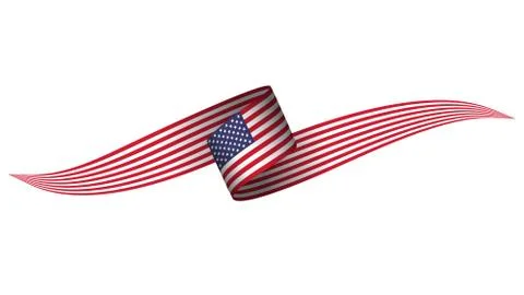 USA flag-ribbon Illustrazione stock