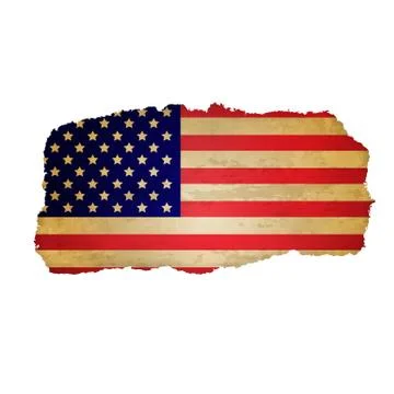 Usa flag with rip paper Stock Illustration