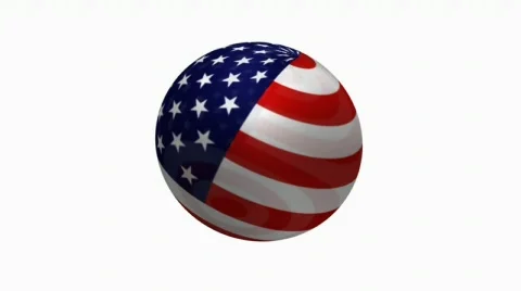 USA flag on a rotating globe Video stock 65715