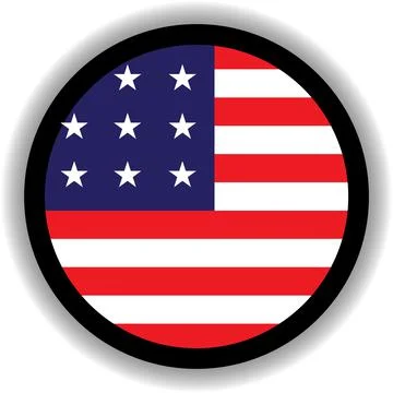 USA flag round shape Stock Illustration