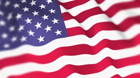 USA Flag Seamless Loop 4k 60fps on Sky Background Stock Footage 340346210