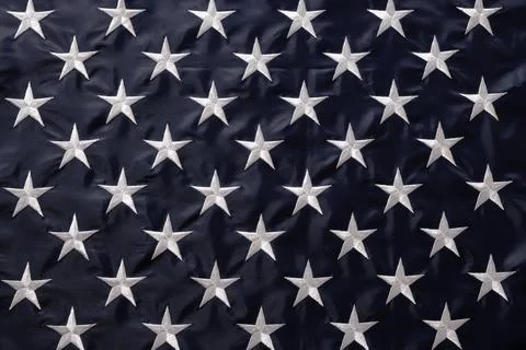 USA flag seamless pattern. White stars on navy blue background. Memorial day Stock Photos