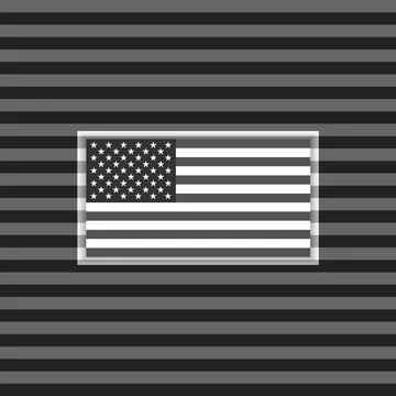 USA flag with shadow isolated on background stripes. Vector illustration Illustrazione stock