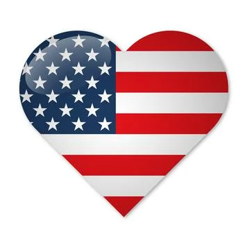 USA flag in the shape of heart Stock Illustration