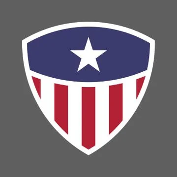 USA flag shield icon logo Stock Illustration
