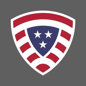 USA flag shield icon logo Stock Illustration