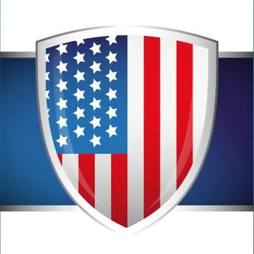 USA flag shield Stock Illustration