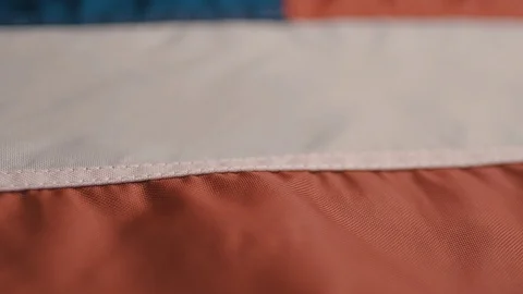 USA flag in slow motion. Background. Extreme Close-Up. Macro. Stock Footage 126627098