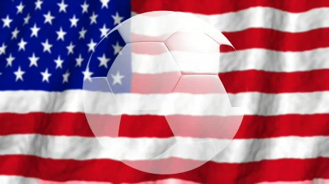 USA flag Soccerball Stock Footage