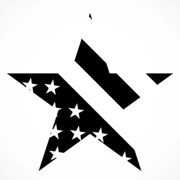 USA flag in star shape. American star. Happy America day background. Vector.. Stock Illustration
