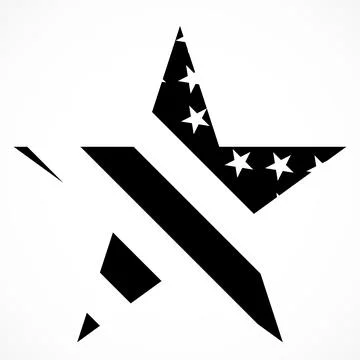 USA flag in star shape. American star. Happy America day background. Vector i Stock Illustration