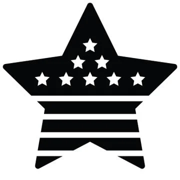 Usa flag in star shape, United state independence day related icon Stock Illustration