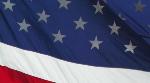 USA flag in strong wind 60 fps native slowmotion 03 Stock Footage 11435612