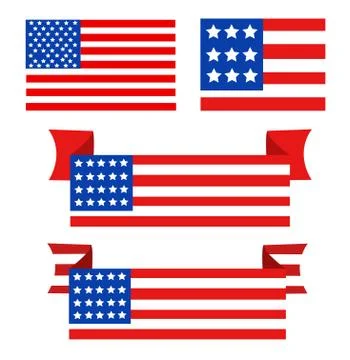 USA flag in style vector Stock Illustration