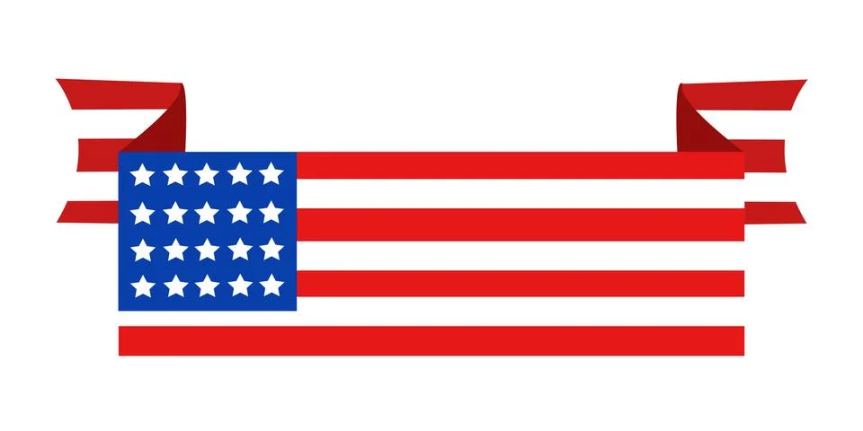 USA flag in style vector Stock Illustration