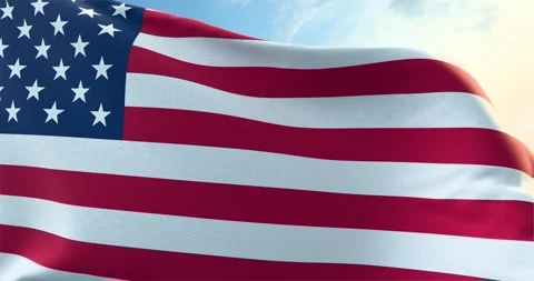 USA flag at sunset Stock Footage 299933163