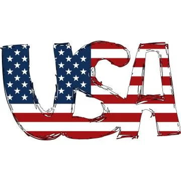 USA flag text Stock Illustration