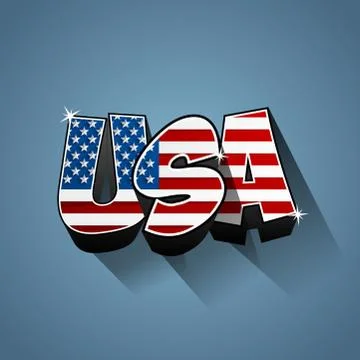 Usa flag text Stock Illustration