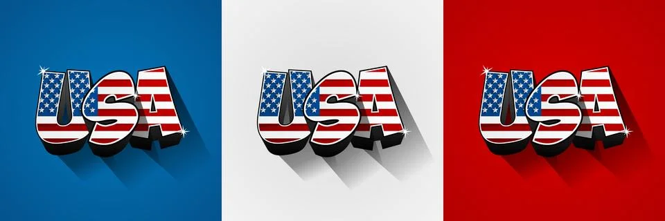 Usa flag text Stock Illustration