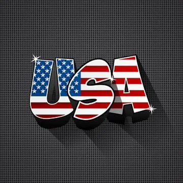 Usa flag text Stock Illustration
