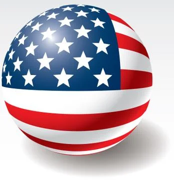 Usa flag texture on ball. Stock Illustration