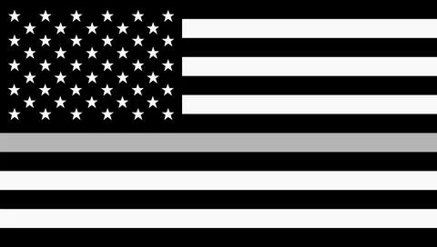 USA flag with thin silver line background Illustrazione stock