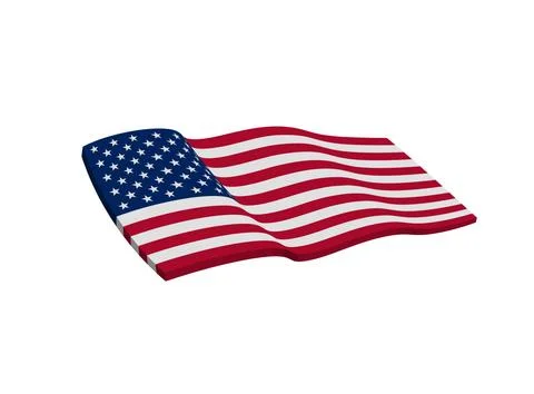 USA Flag Vector 3d Stock Illustration