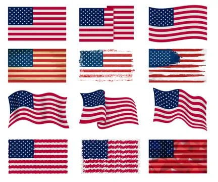 USA flag vector american national symbol of united states with stars stripes Stock Illustration