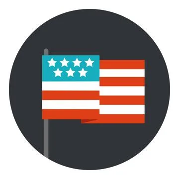 USA flag vector icon in circle Stock Illustration