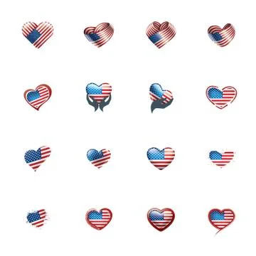 USA flag, vector illustration on a white background Stock Illustration
