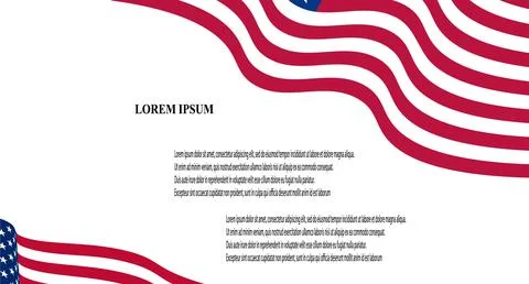 USA Flag Vector with lorem ipsum text design Stock Illustration