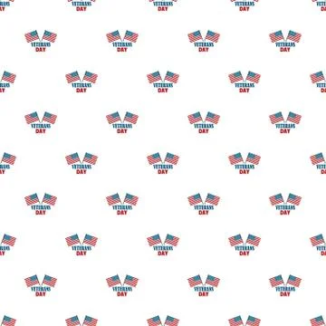 Usa flag veterans day pattern seamless vector Stock Illustration