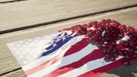 USA Flag - Virus Growth Video stock 320225636