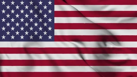 USA flag waving continuously in the wind. National flag of America Stock Footage 248790948