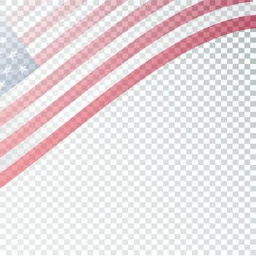 USA flag waving with empty space on transparent background. Vector Illustrazione stock