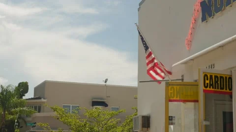 USA flag waving Stock Footage 63280566
