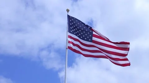 USA Flag Waving in Slow Motion Vídeo Stock 54452837