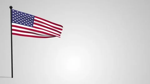 USA flag waving in the wind Stock Footage 58382191