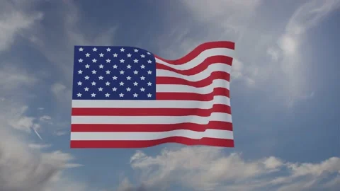 USA flag waving in the wind Video stock 150435740
