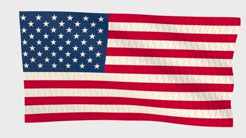 USA flag waving in the wind on a grey background 스톡 동영상 343221060