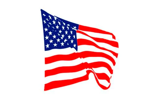 USA Flag Waving In The Wind Stock Illustration