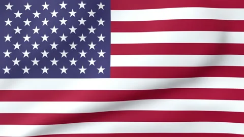 USA Flag Waving in the Wind Non Cropped Stock Footage 147058288