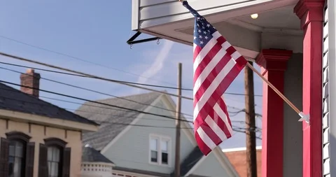 USA Flag Wayne County, Pennsylvania, United States. Stock Footage 100260720
