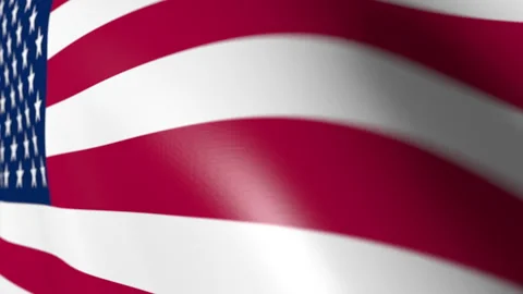 USA flag in the wind. 3d animation Video stock 163734523