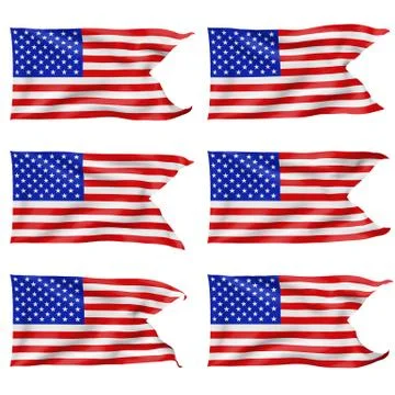 USA flags with angle set Stock Illustration