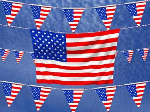 USA Flags Stock Illustration
