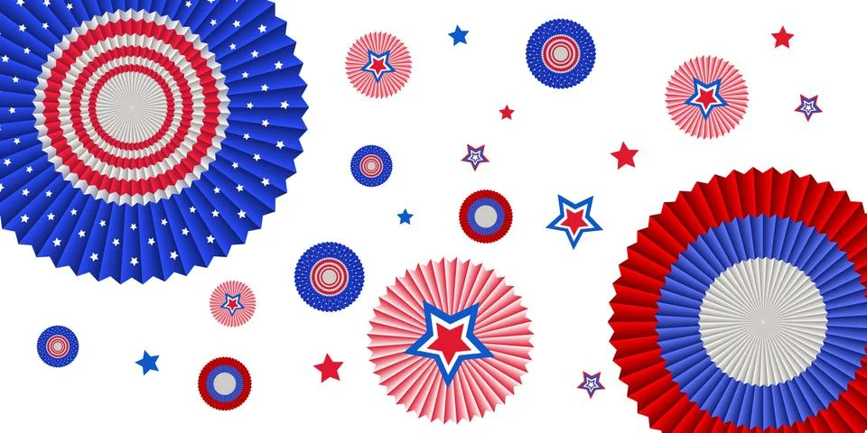 USA flags pinwheel and star Stock Illustration